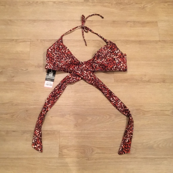 Women’s Leopard Wrap Tie Bikini Top - Picture 3 of 4